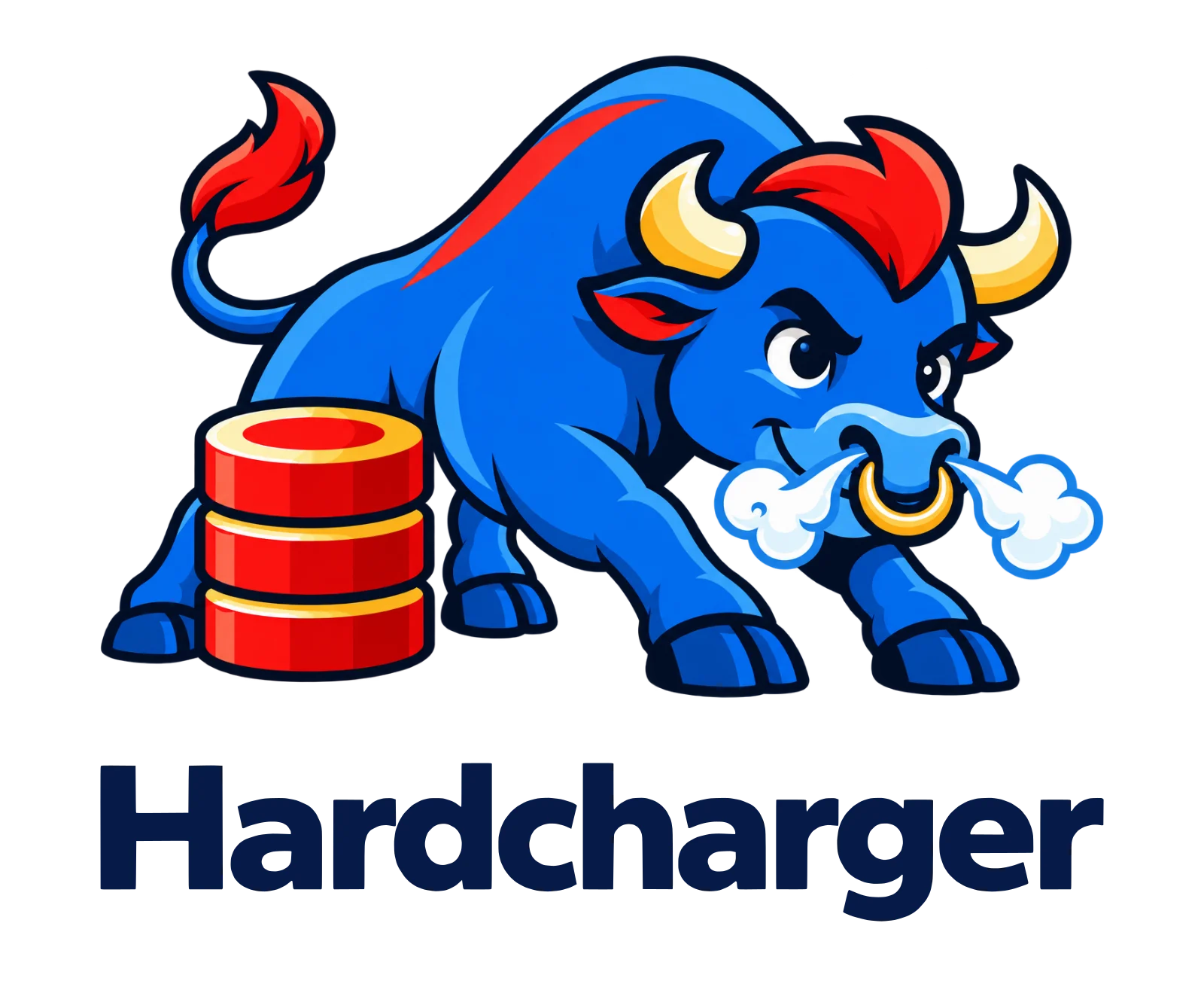 Hardcharger™: o touro em disparada e o logotipo